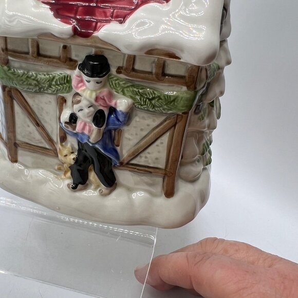Fitz & Floyd a Dickens Christmas Candy Box & Lid FF Porcelain 1988 - Picture 3 of 11